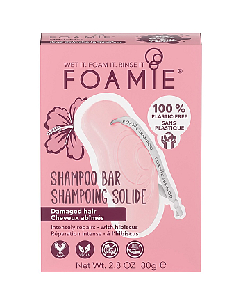 Foamie Hibiskiss - Твердый шампунь для поврежденных волос 80 г - hairs-russia.ru
